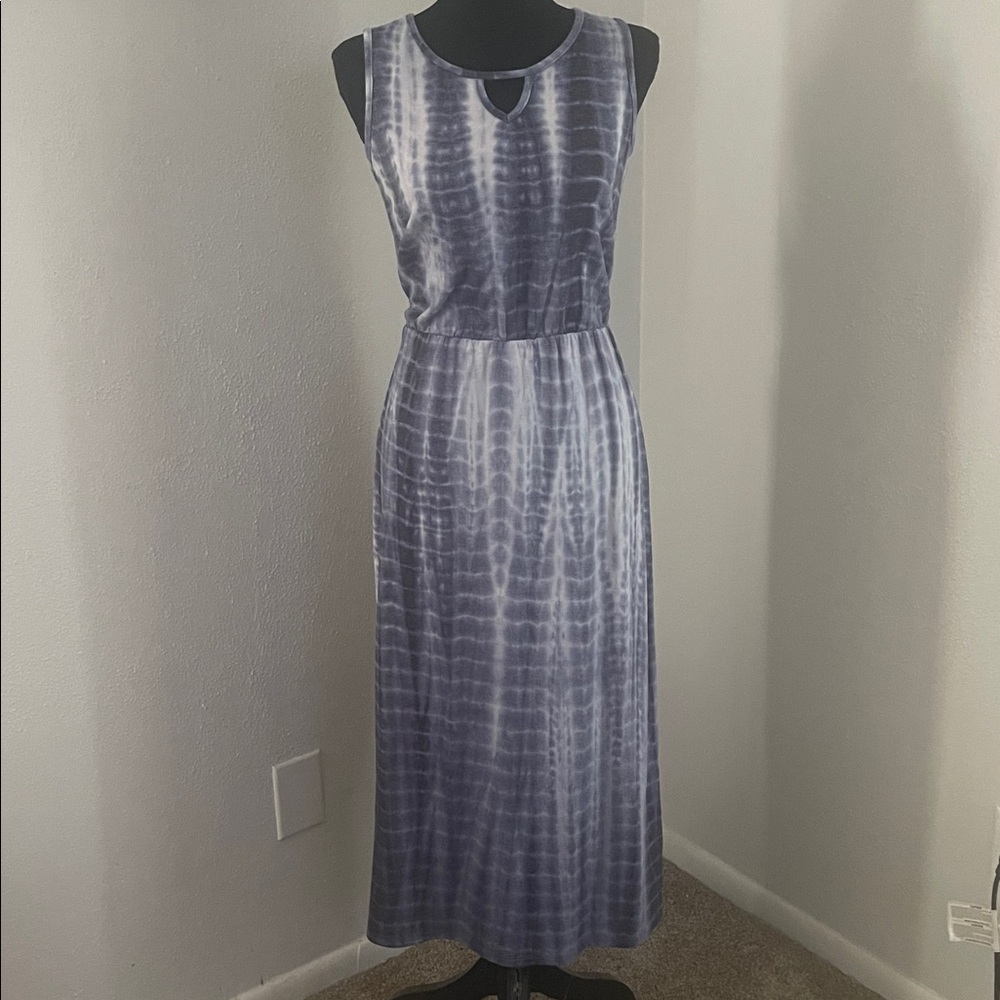 Sleeveless Tie-Dye Midi Dress